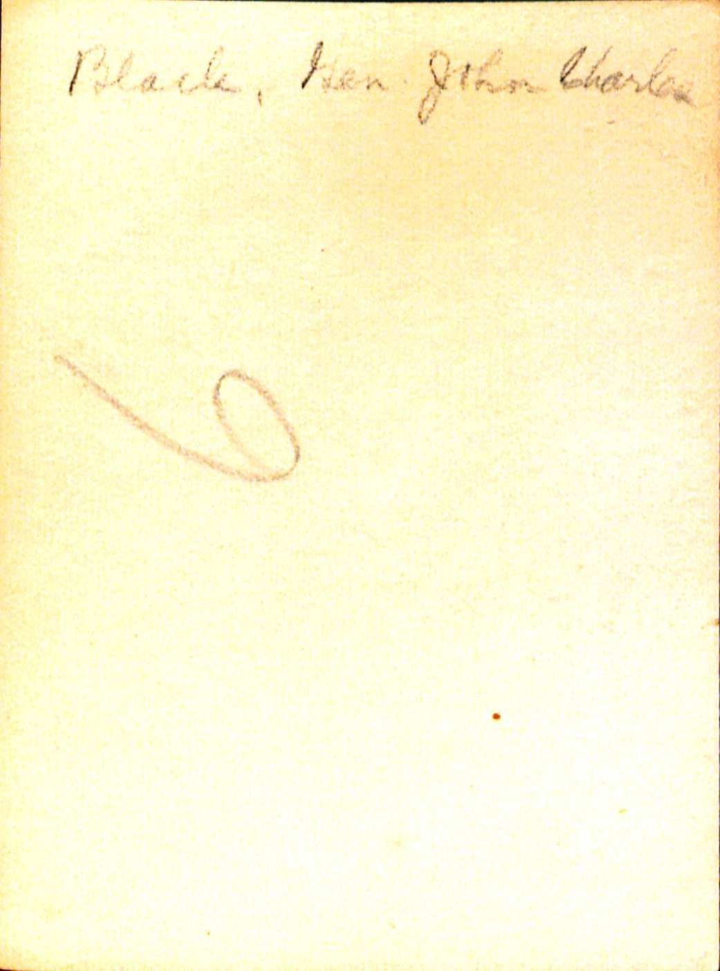 Back of a photo with the wordsBlack, Gen John Charles